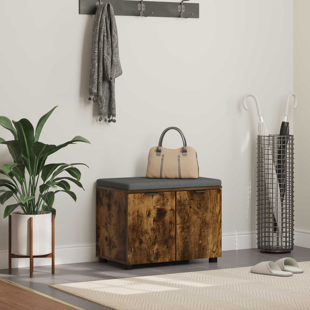 Panca per ingresso con porta Quercia Affumicata 60 x 38 x 46 cm