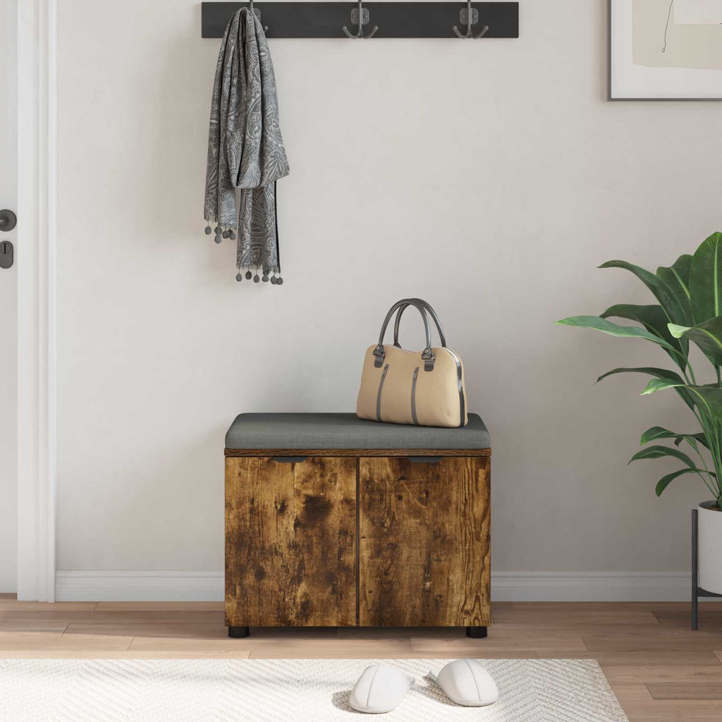 Panca per ingresso con porta Quercia Affumicata 60 x 38 x 46 cm