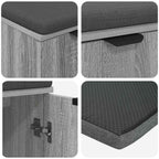 Panca per ingresso con cuscino Sonoma grigia 60 x 38 x 46 cm