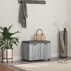 Panca per ingresso con cuscino Sonoma grigia 60 x 38 x 46 cm