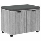 Panca per ingresso con cuscino Sonoma grigia 60 x 38 x 46 cm