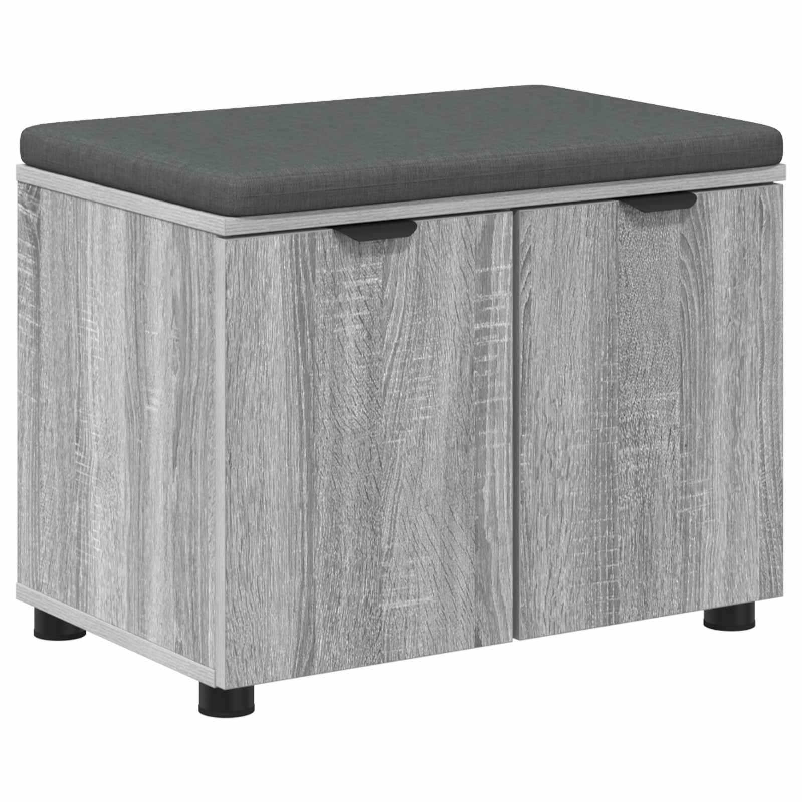 Panca per ingresso con cuscino Sonoma grigia 60 x 38 x 46 cm