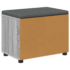 Panca per ingresso con cuscino Sonoma grigia 60 x 38 x 46 cm
