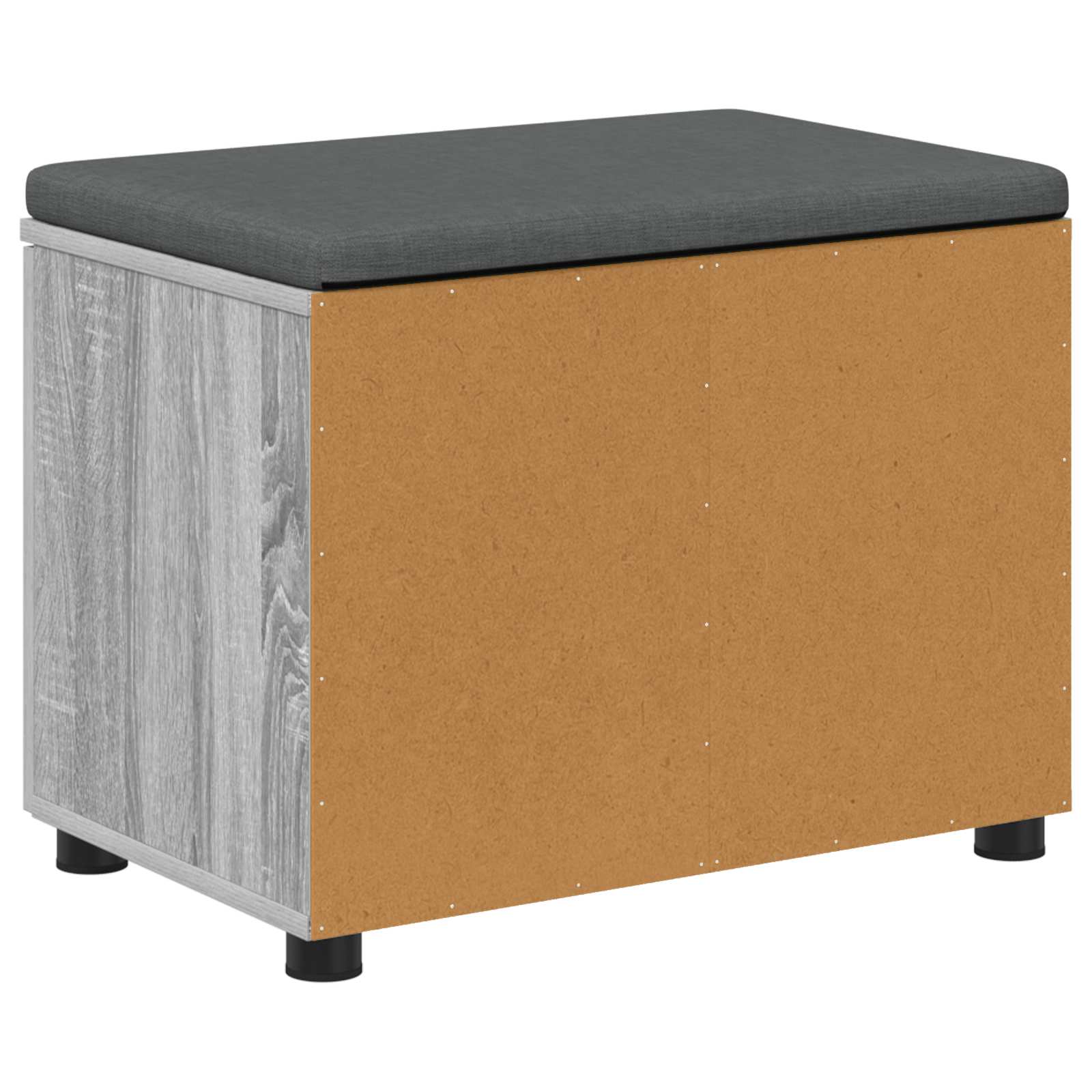Panca per ingresso con cuscino Sonoma grigia 60 x 38 x 46 cm