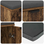 Panca per ingresso con cuscino Legno vecchio 60 x 38 x 46 cm