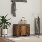 Panca per ingresso con cuscino Legno vecchio 60 x 38 x 46 cm