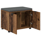 Panca per ingresso con cuscino Legno vecchio 60 x 38 x 46 cm