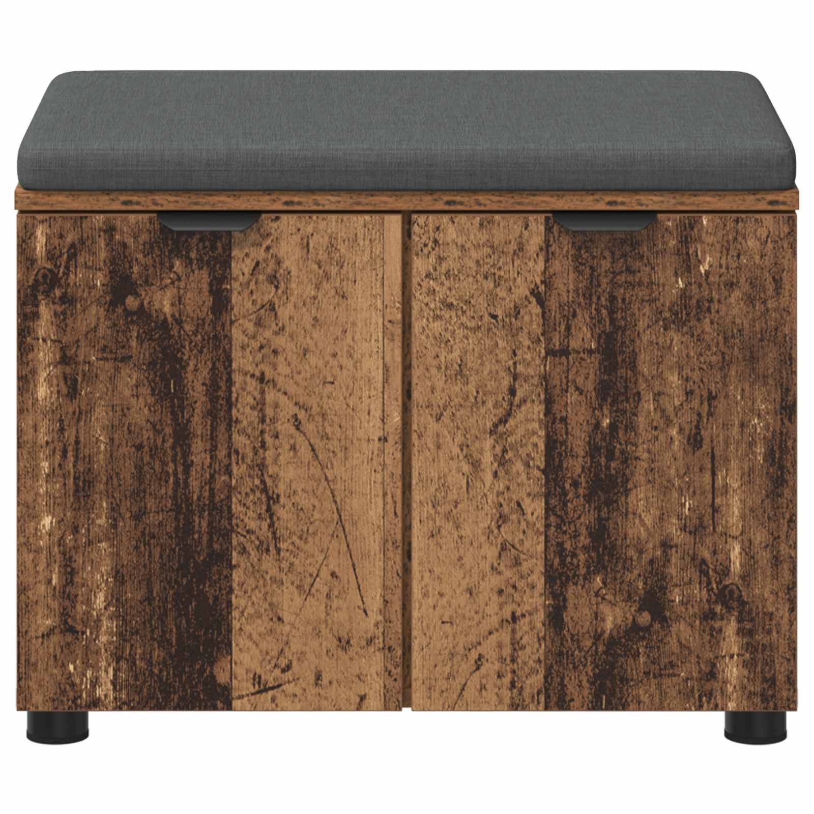 Panca per ingresso con cuscino Legno vecchio 60 x 38 x 46 cm