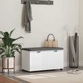 Panca per ingresso con cuscino con porta Bianco 80 x 38 x 46 cm