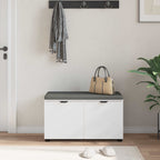 Panca per ingresso con cuscino con porta Bianco 80 x 38 x 46 cm