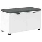 Panca per ingresso con cuscino con porta Bianco 80 x 38 x 46 cm