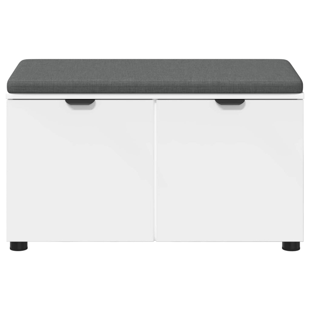 Panca per ingresso con cuscino con porta Bianco 80 x 38 x 46 cm