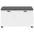 Panca per ingresso con cuscino con porta Bianco 80 x 38 x 46 cm