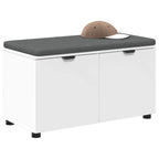 Panca per ingresso con cuscino con porta Bianco 80 x 38 x 46 cm