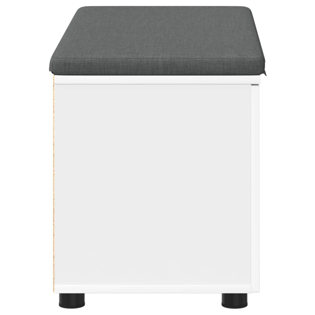 Panca per ingresso con cuscino con porta Bianco 80 x 38 x 46 cm
