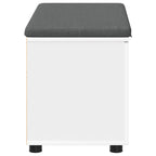 Panca per ingresso con cuscino con porta Bianco 80 x 38 x 46 cm
