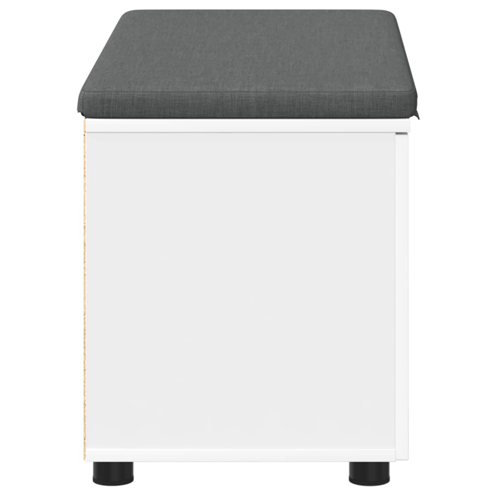Panca per ingresso con cuscino con porta Bianco 80 x 38 x 46 cm