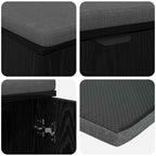 Panca per ingresso con cuscino Rovere Nero 80 x 38 x 46 cm