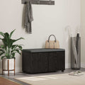 Panca per ingresso con cuscino Rovere Nero 80 x 38 x 46 cm