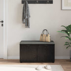 Panca per ingresso con cuscino Rovere Nero 80 x 38 x 46 cm