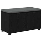 Panca per ingresso con cuscino Rovere Nero 80 x 38 x 46 cm