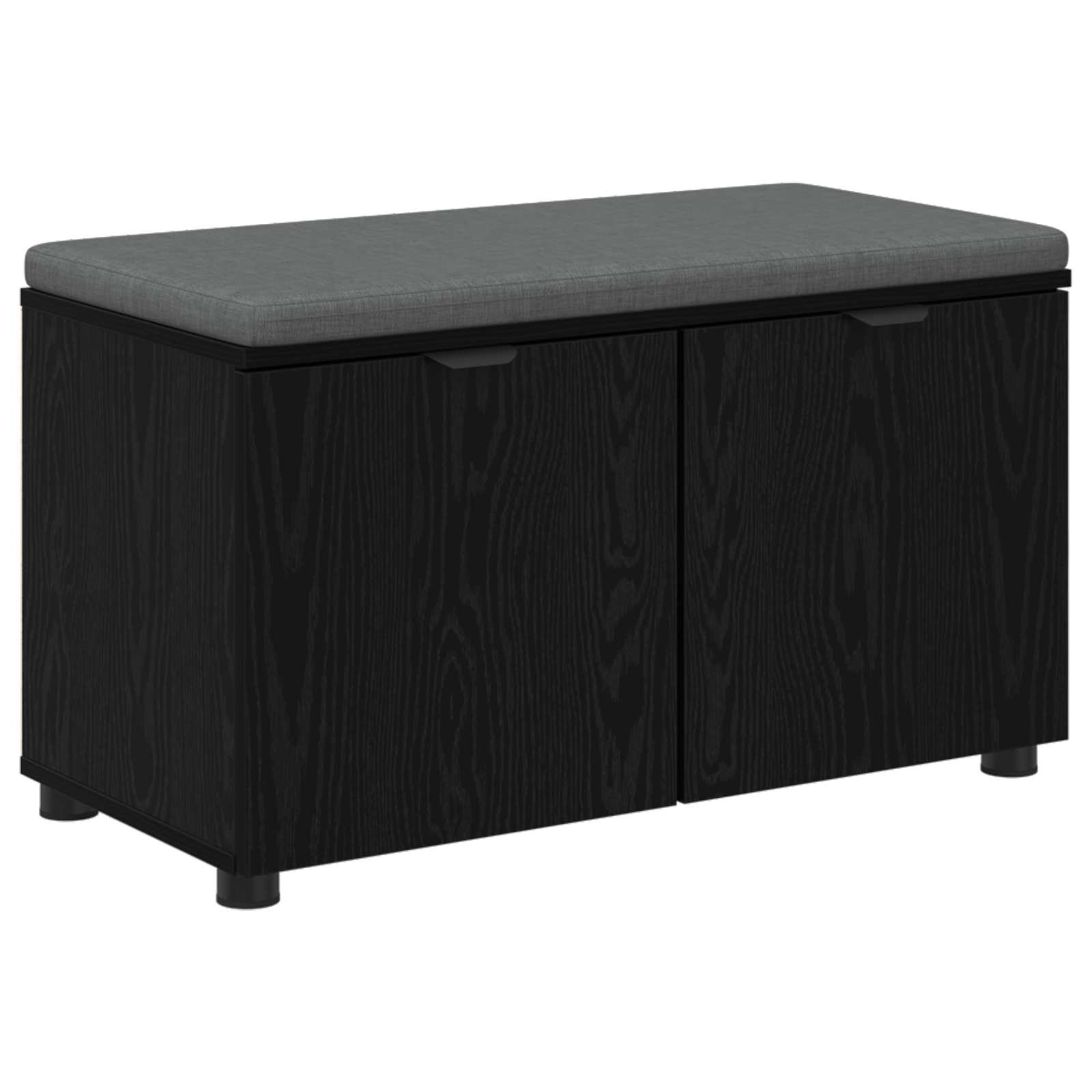 Panca per ingresso con cuscino Rovere Nero 80 x 38 x 46 cm
