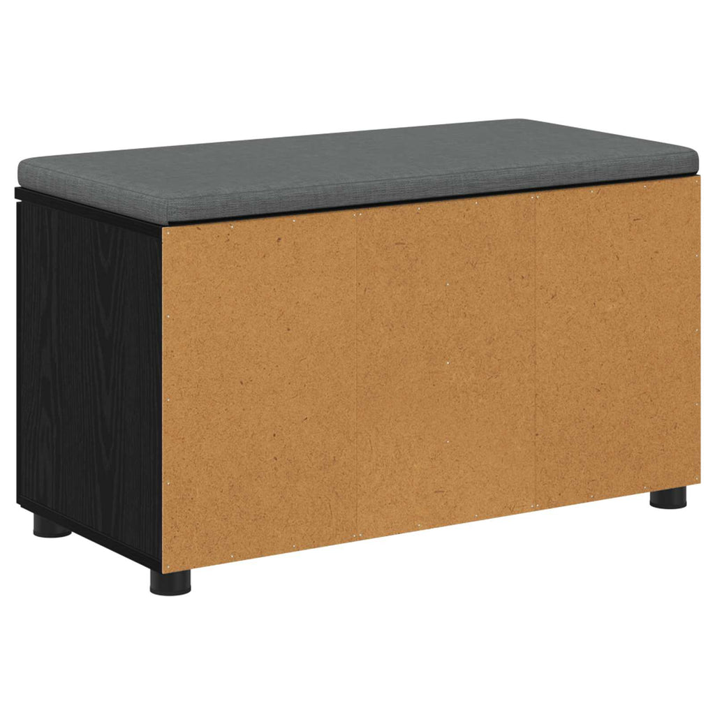 Panca per ingresso con cuscino Rovere Nero 80 x 38 x 46 cm