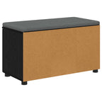 Panca per ingresso con cuscino Rovere Nero 80 x 38 x 46 cm