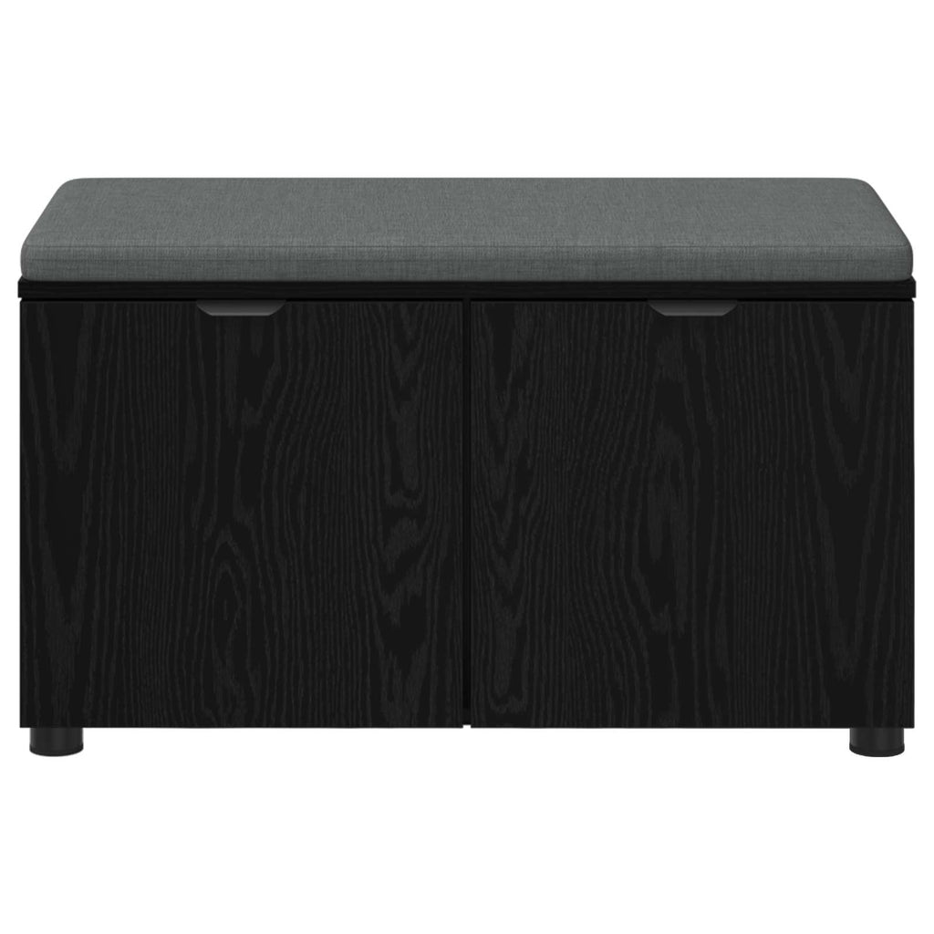 Panca per ingresso con cuscino Rovere Nero 80 x 38 x 46 cm