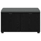 Panca per ingresso con cuscino Rovere Nero 80 x 38 x 46 cm