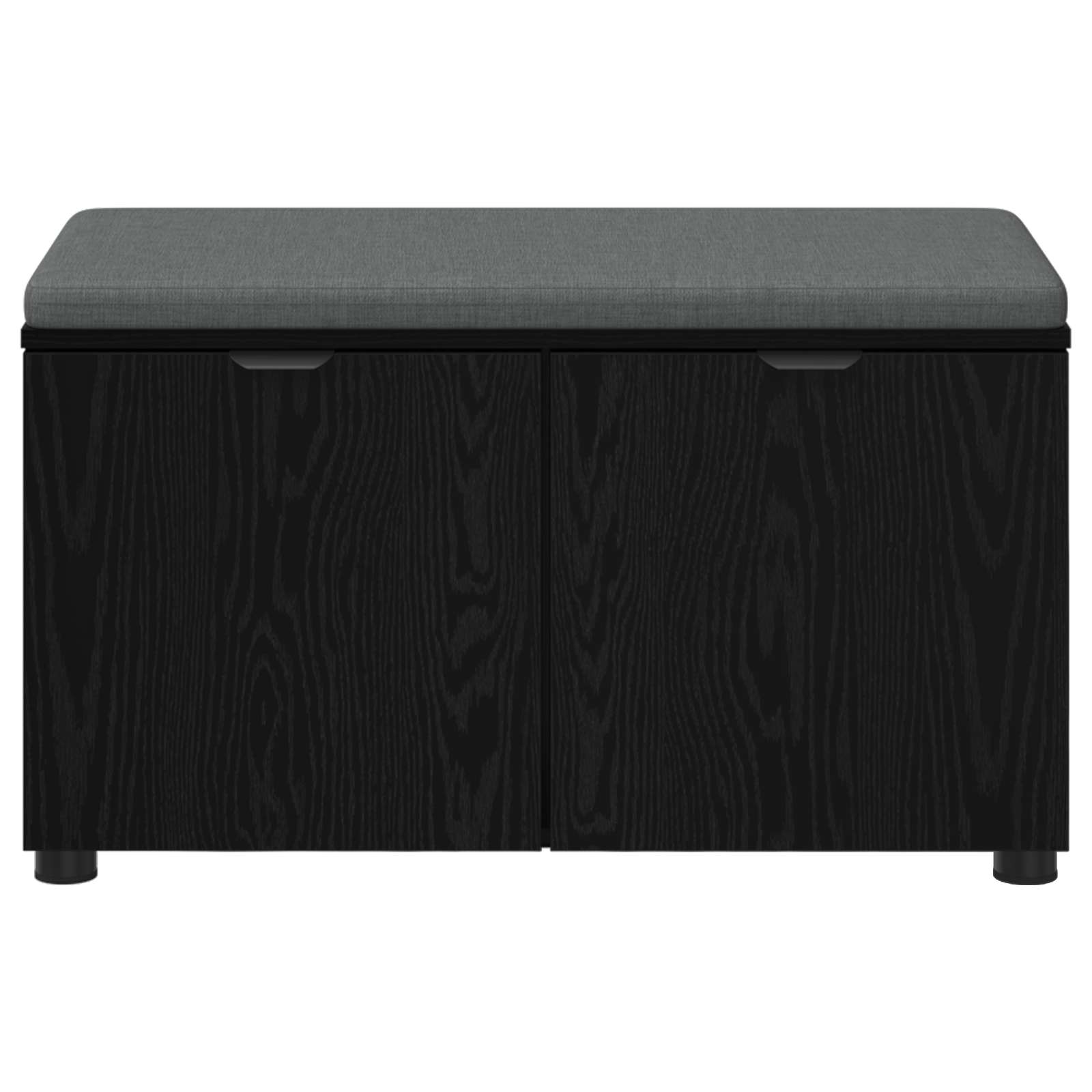 Panca per ingresso con cuscino Rovere Nero 80 x 38 x 46 cm