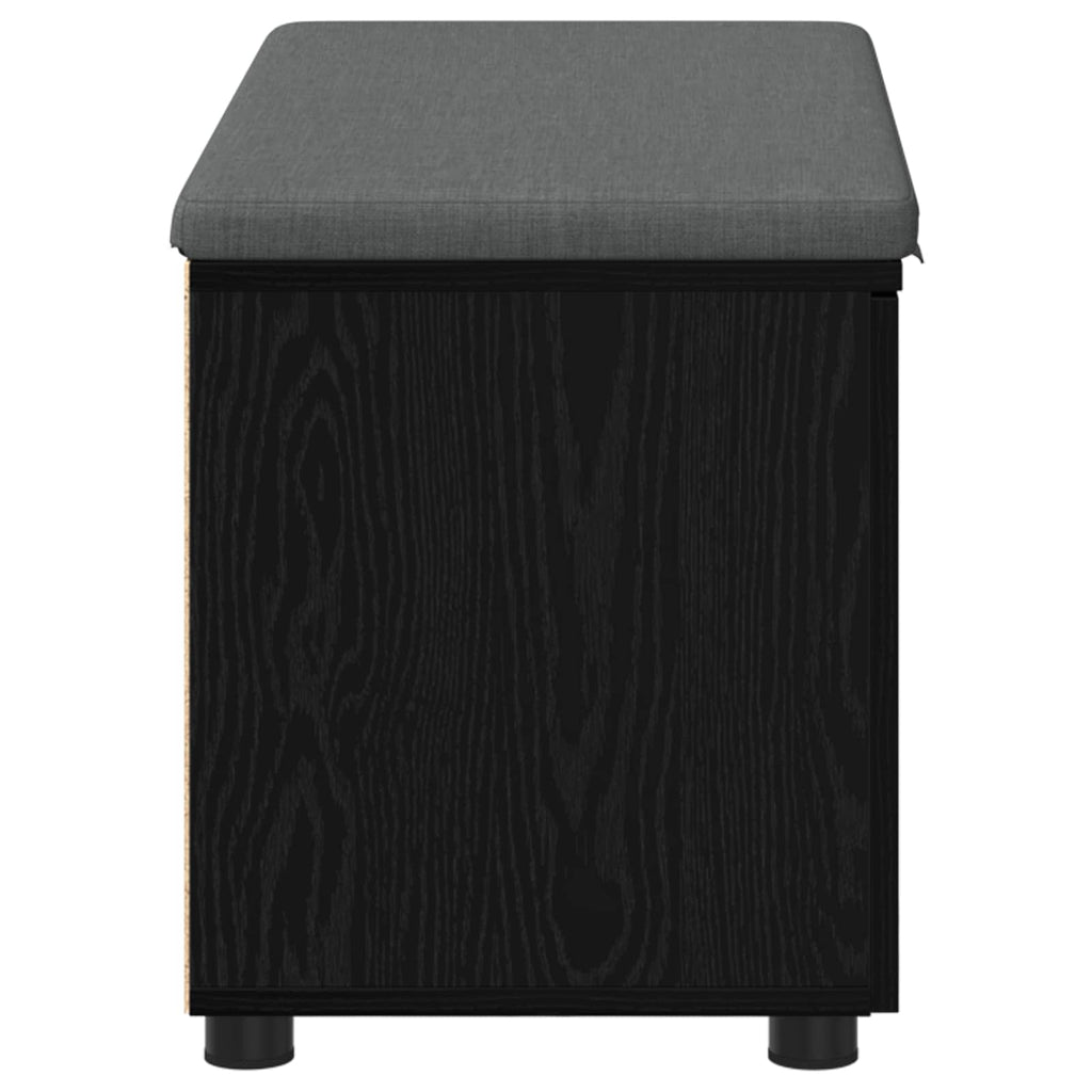Panca per ingresso con cuscino Rovere Nero 80 x 38 x 46 cm