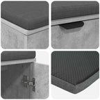 Panca per ingresso con cuscino Grigio Cemento 80 x 38 x 46 cm