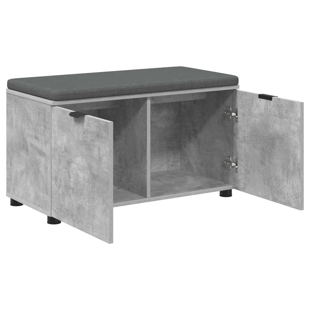Panca per ingresso con cuscino Grigio Cemento 80 x 38 x 46 cm