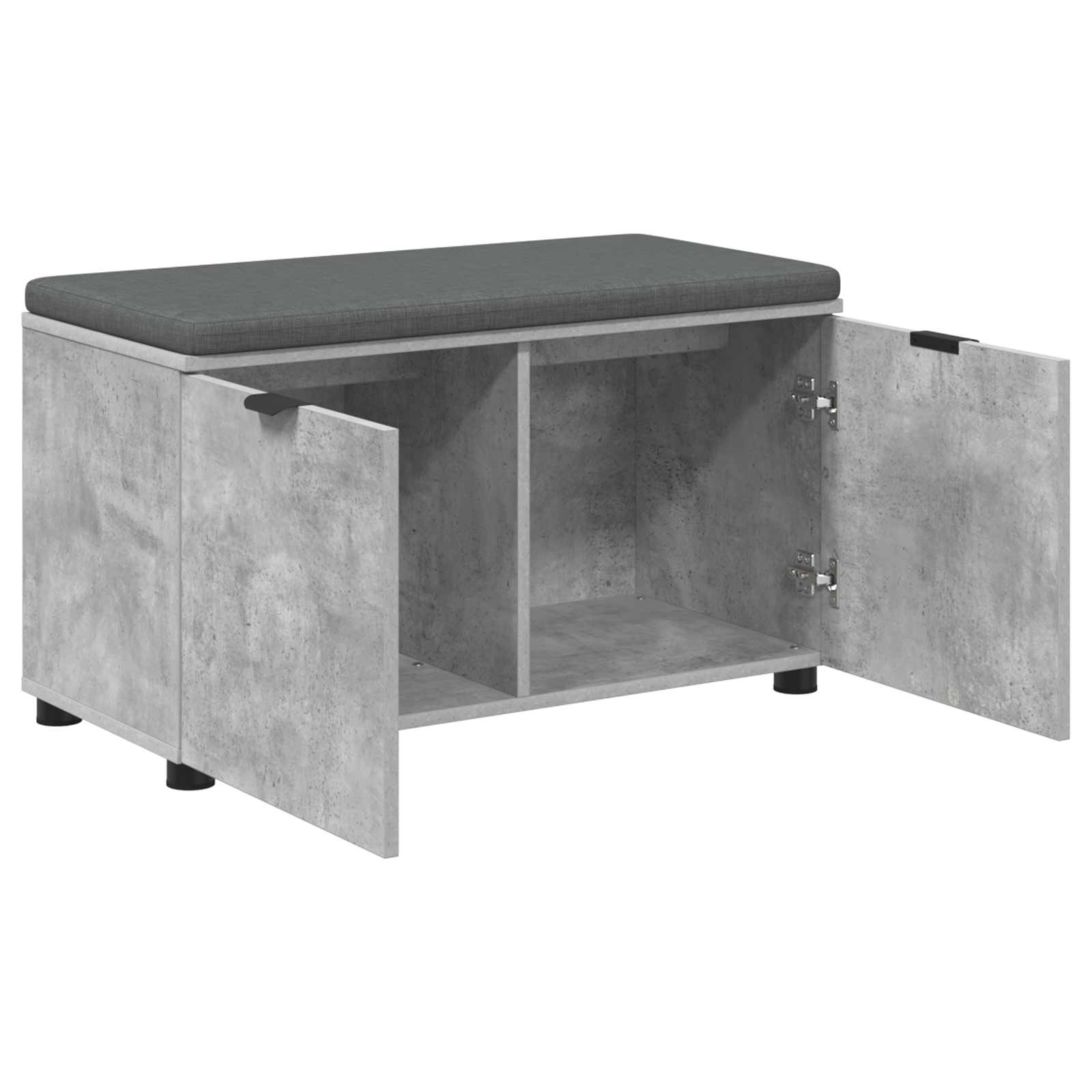Panca per ingresso con cuscino Grigio Cemento 80 x 38 x 46 cm