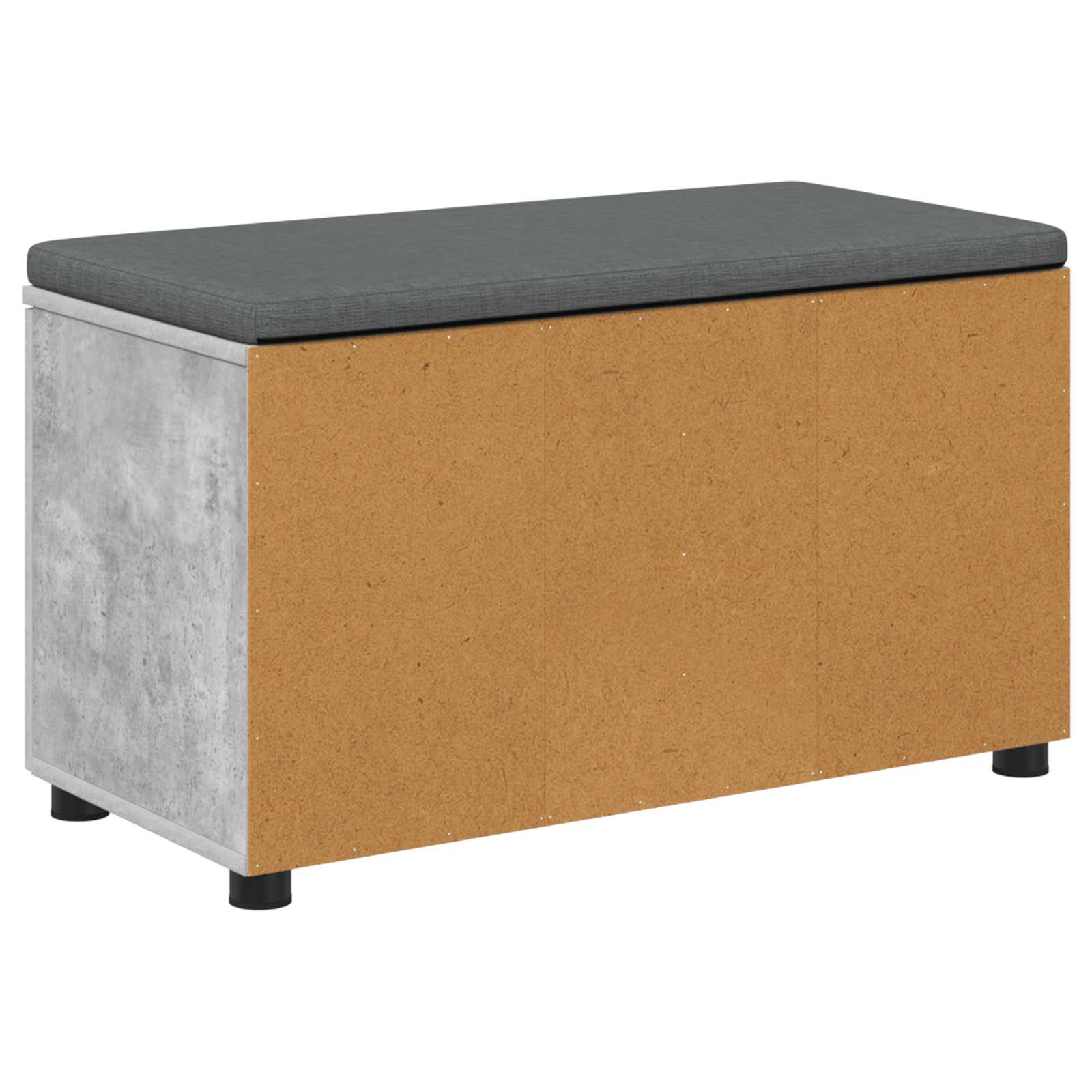 Panca per ingresso con cuscino Grigio Cemento 80 x 38 x 46 cm