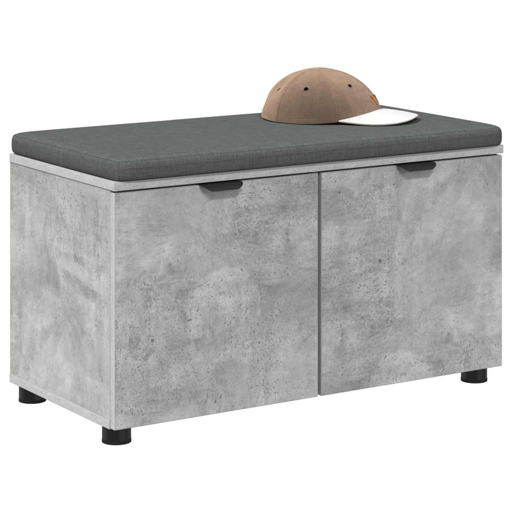 Panca per ingresso con cuscino Grigio Cemento 80 x 38 x 46 cm