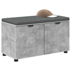 Panca per ingresso con cuscino Grigio Cemento 80 x 38 x 46 cm