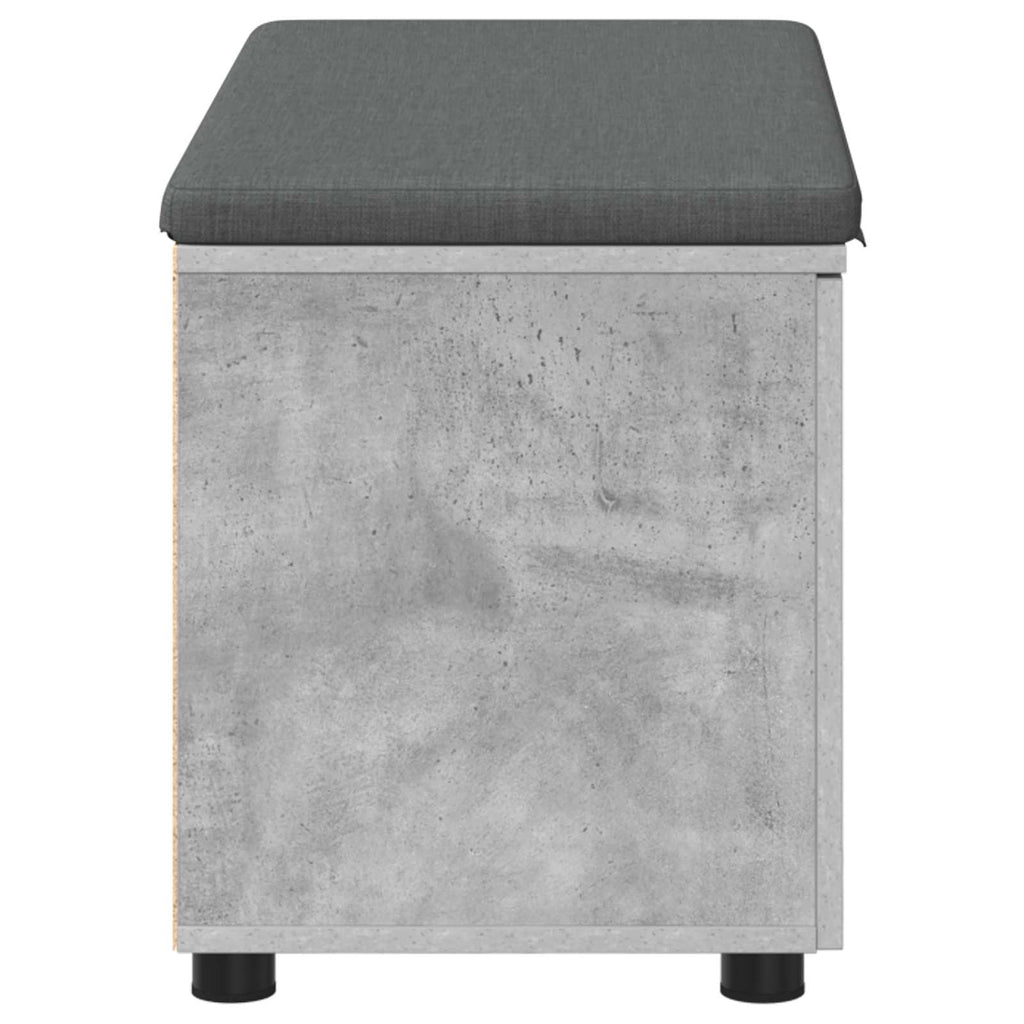 Panca per ingresso con cuscino Grigio Cemento 80 x 38 x 46 cm
