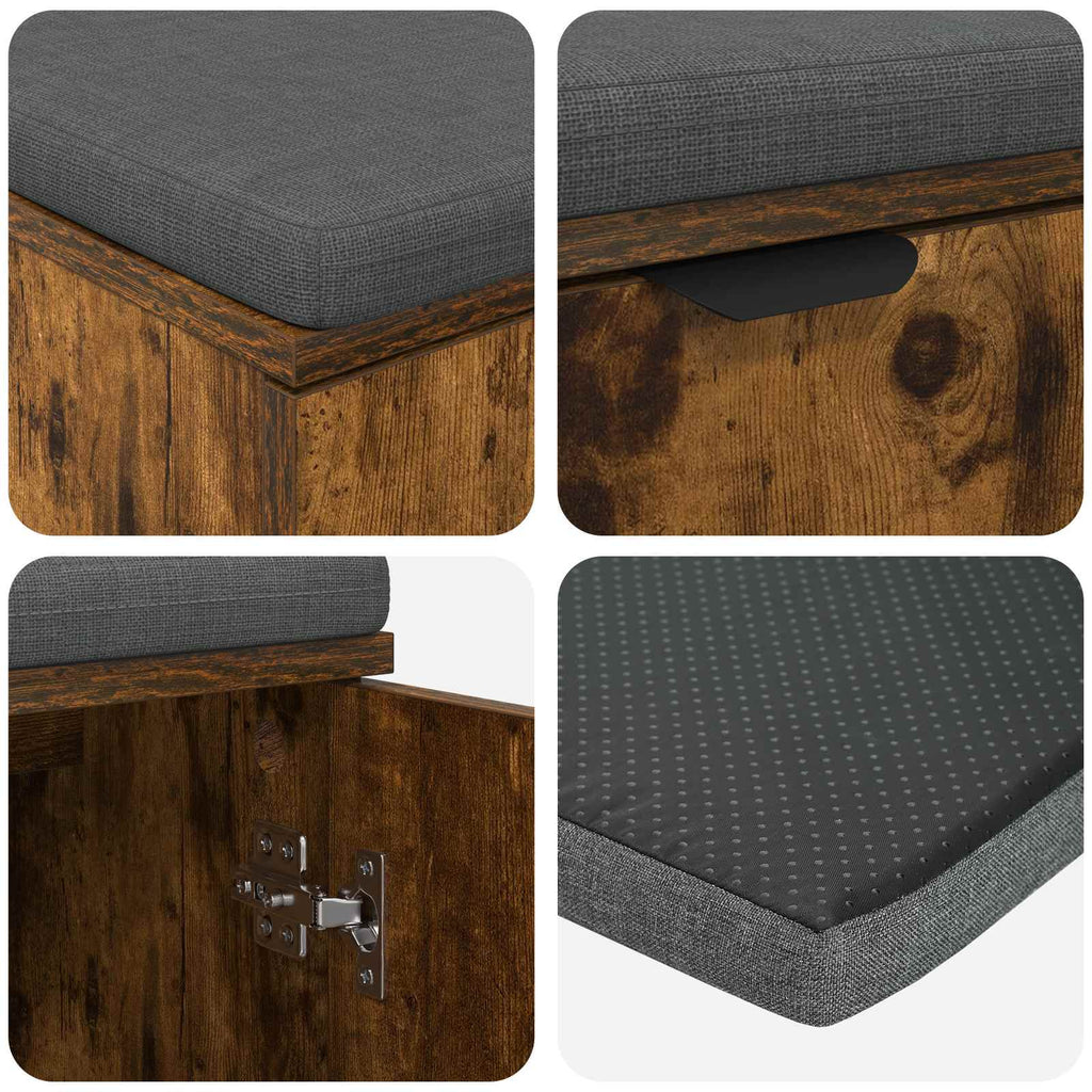 Panca per ingresso con porta Quercia Affumicata 80 x 38 x 46 cm
