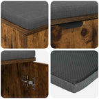 Panca per ingresso con porta Quercia Affumicata 80 x 38 x 46 cm