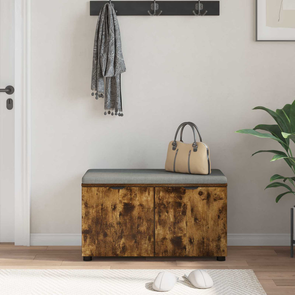 Panca per ingresso con porta Quercia Affumicata 80 x 38 x 46 cm