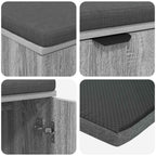 Panca per ingresso con cuscino Sonoma grigia 80 x 38 x 46 cm