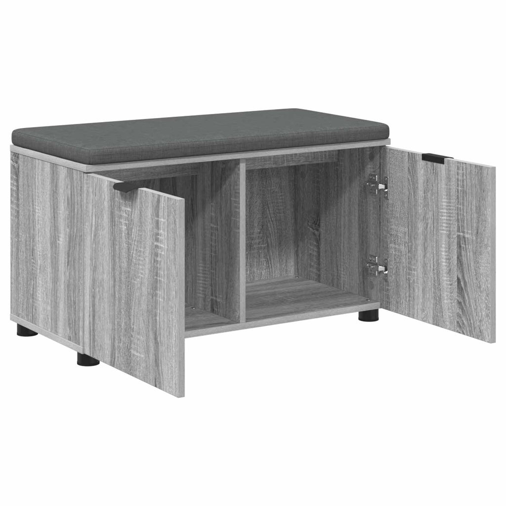 Panca per ingresso con cuscino Sonoma grigia 80 x 38 x 46 cm