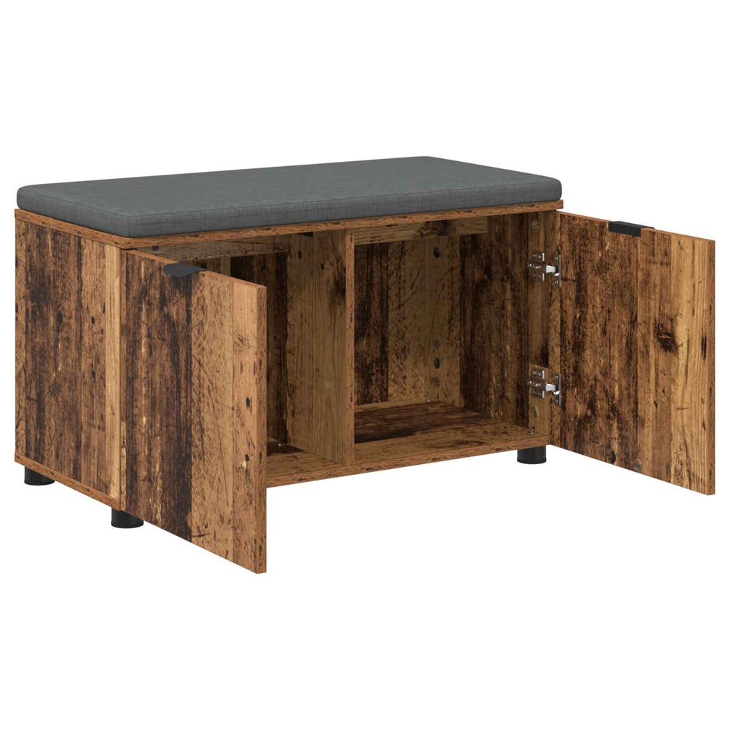Panca per ingresso con cuscino Legno vecchio 80 x 38 x 46 cm