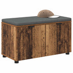 Panca per ingresso con cuscino Legno vecchio 80 x 38 x 46 cm