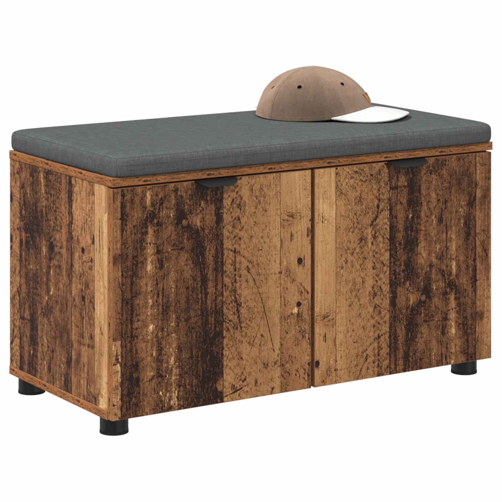 Panca per ingresso con cuscino Legno vecchio 80 x 38 x 46 cm