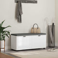 Panca per ingresso con cuscino Bianco 100 x 38 x 46 cm