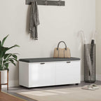 Panca per ingresso con cuscino Bianco 100 x 38 x 46 cm