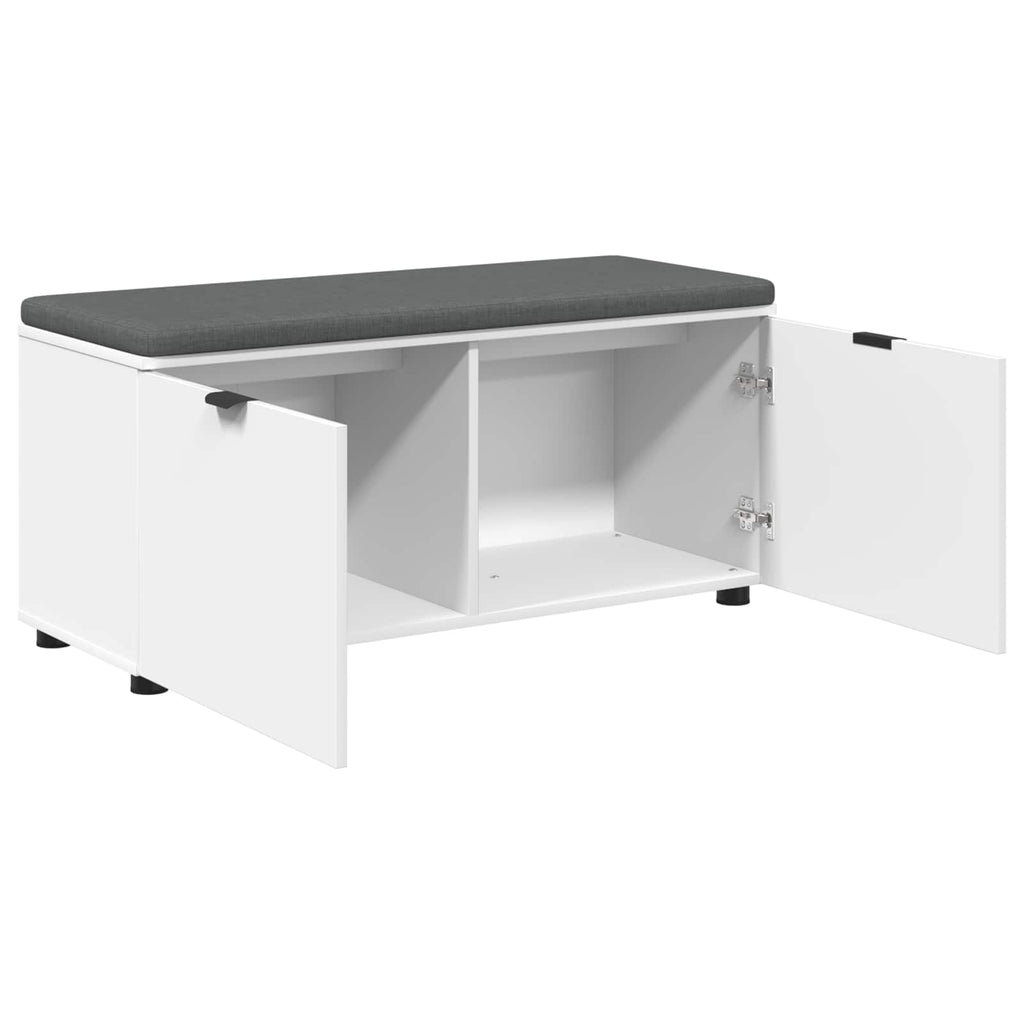 Panca per ingresso con cuscino Bianco 100 x 38 x 46 cm